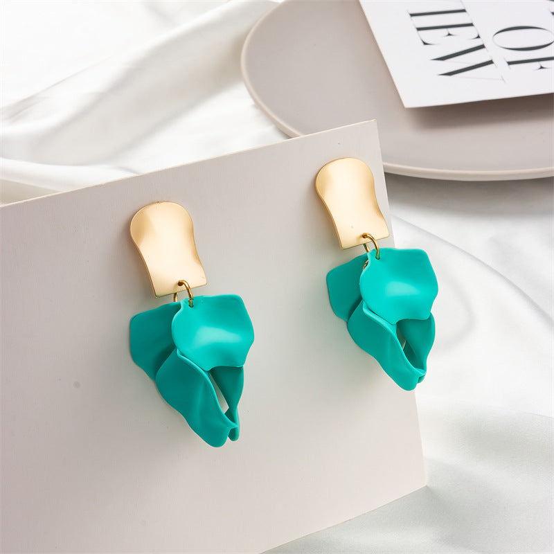 Wholesale Multi Color Petal Leaf Earrings